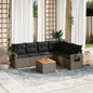 JUNG Vida 7-tlg. Garten-Sofagarnitur mit Kissen Grau Poly Rattan