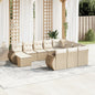 JUNG Vida 11-tlg. Garten-Sofagarnitur mit Kissen Beige Poly Rattan