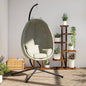 JUNG Vida Hängesessel Ei-Design mit Ständer Beige Stoff und Stahl