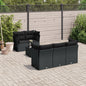 JUNG Vida 6-tlg. Garten-Sofagarnitur mit Kissen Schwarz Poly Rattan