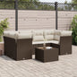 JUNG Vida 7-tlg. Garten-Sofagarnitur mit Kissen Braun Poly Rattan