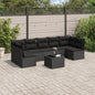JUNG Vida 8-tlg. Garten-Sofagarnitur mit Kissen Schwarz Poly Rattan
