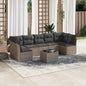 JUNG Vida 8-tlg. Garten-Sofagarnitur mit Kissen Grau Poly Rattan