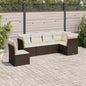 JUNG Vida 6-tlg. Garten-Sofagarnitur mit Kissen Braun Poly Rattan