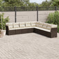 JUNG Vida 9-tlg. Garten-Sofagarnitur mit Kissen Braun Poly Rattan