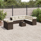 JUNG Vida 10-tlg. Garten-Sofagarnitur mit Kissen Braun Poly Rattan