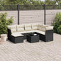 JUNG Vida 8-tlg. Garten-Sofagarnitur mit Kissen Schwarz Poly Rattan