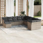 JUNG Vida 11-tlg. Garten-Sofagarnitur mit Kissen Grau Poly Rattan