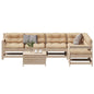 JUNG Vida 7-tlg. Garten-Lounge-Set mit Kissen Massivholz Kiefer