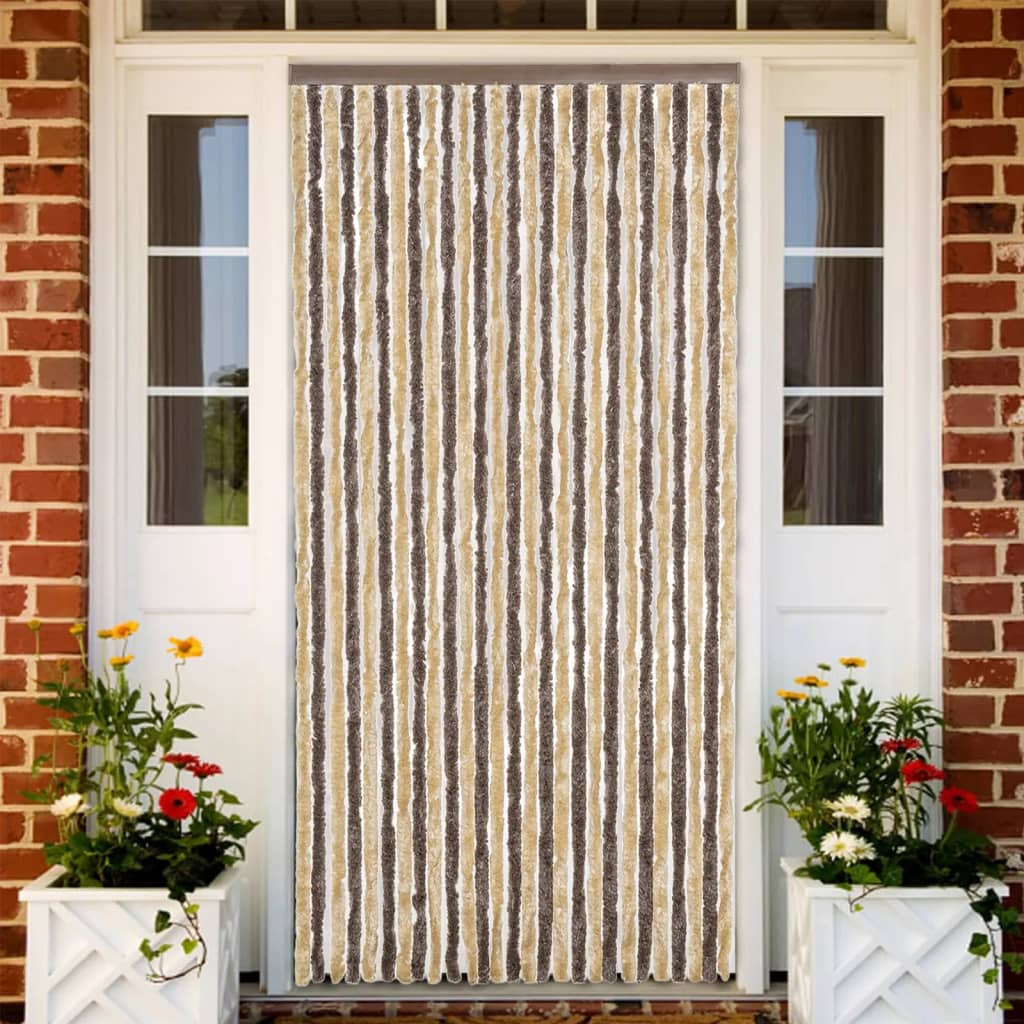 JUNG Vida Fliegenvorhang Dunkelbraun und Beige 118x220 cm Chenille