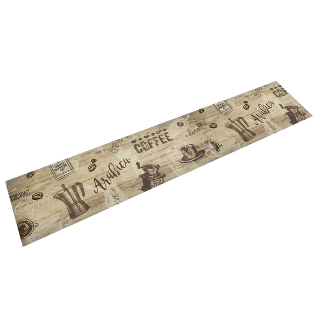 JUNG Vida Küchenteppich Waschbar Kaffee Braun 60x300 cm Samt
