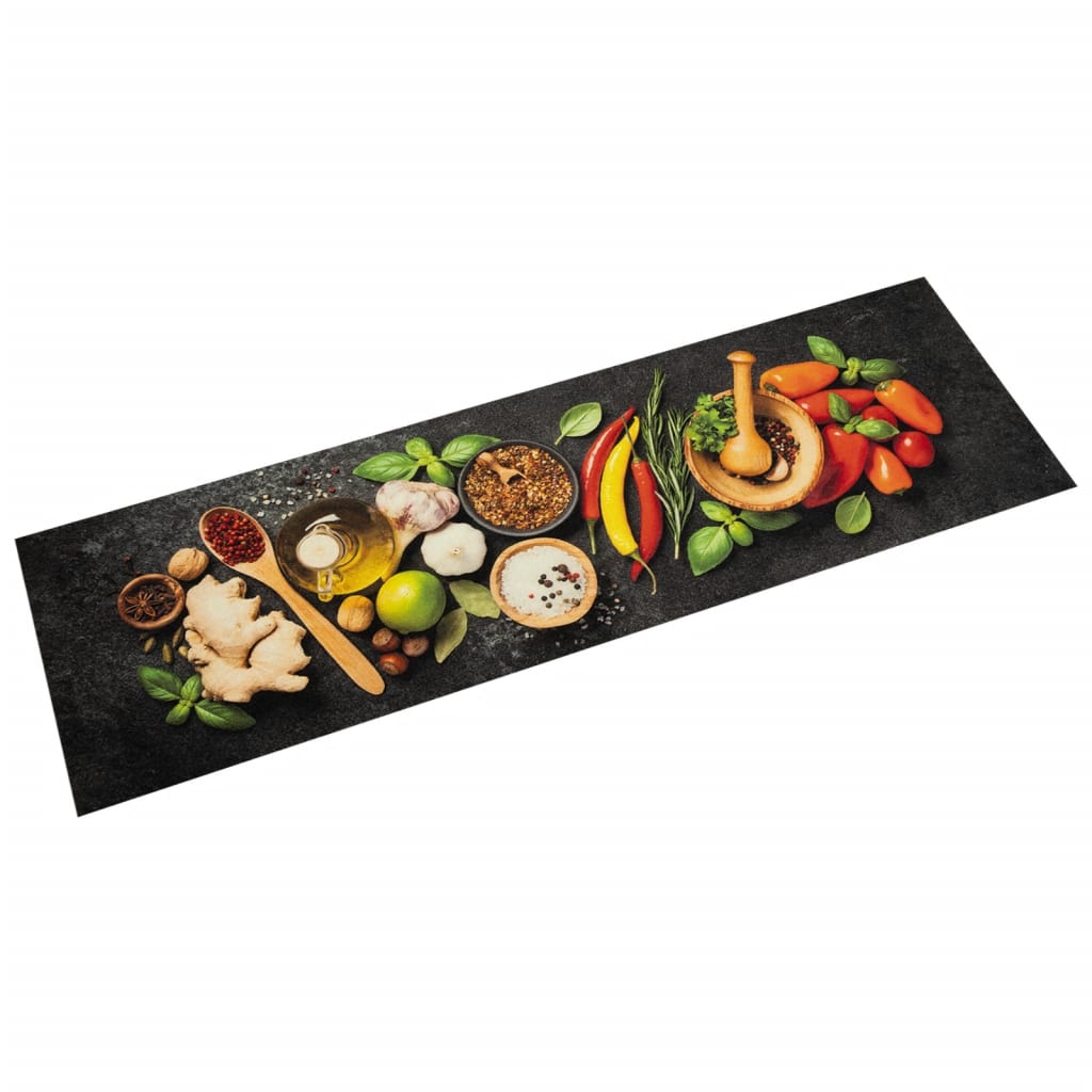 JUNG Vida Küchenteppich Waschbar Gewürze 45x150 cm Samt
