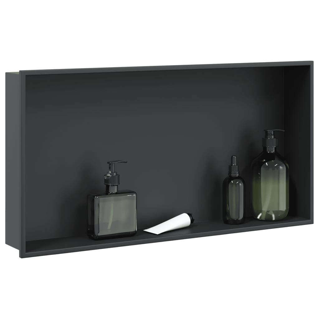 JUNG Vida Duschnische Mattschwarz 62x32x9 cm Edelstahl
