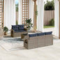 JUNG Vida 6-teiliges Gartensofa-Set mit Kissen, grau, Polyrattan