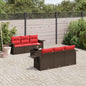 JUNG Vida 7-teiliges Gartensofa-Set mit Kissen, braun, Polyrattan