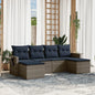 JUNG Vida 6-teiliges Gartensofa-Set mit Kissen, grau, Polyrattan