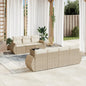 JUNG Vida 8-tlg. Garten-Sofagarnitur mit Kissen Beige Poly Rattan