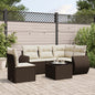JUNG Vida 6-tlg. Garten-Sofagarnitur mit Kissen Braun Poly Rattan