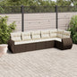 JUNG Vida 6-tlg. Garten-Sofagarnitur mit Kissen Braun Poly Rattan