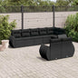 JUNG Vida 8-tlg. Garten-Sofagarnitur mit Kissen Schwarz Poly Rattan