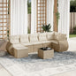 JUNG Vida 8-tlg. Garten-Sofagarnitur mit Kissen Beige Poly Rattan