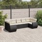 JUNG Vida 7-tlg. Garten-Sofagarnitur mit Kissen Schwarz Poly Rattan