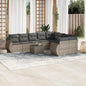 JUNG Vida 10-tlg. Garten-Sofagarnitur mit Kissen Hellgrau Poly Rattan