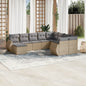 JUNG Vida 10-tlg. Garten-Sofagarnitur mit Kissen Beige Poly Rattan