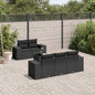 JUNG Vida 6-tlg. Garten-Sofagarnitur mit Kissen Schwarz Poly Rattan