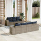 JUNG Vida 8-teiliges Gartensofa-Set mit Kissen, grau, Polyrattan
