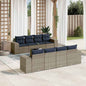 JUNG Vida 9-teiliges Gartensofa-Set mit Kissen, grau, Polyrattan