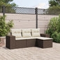 JUNG Vida 4-tlg. Garten-Sofagarnitur mit Kissen Braun Poly Rattan