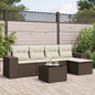 JUNG Vida 6-tlg. Garten-Sofagarnitur mit Kissen Braun Poly Rattan