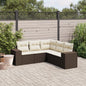 JUNG Vida 5-tlg. Garten-Sofagarnitur mit Kissen Braun Poly Rattan