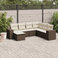 JUNG Vida 7-tlg. Garten-Sofagarnitur mit Kissen Braun Poly Rattan