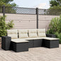 JUNG Vida 6-tlg. Garten-Sofagarnitur mit Kissen Schwarz Poly Rattan