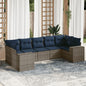 JUNG Vida 7-teiliges Gartensofa-Set mit Kissen, grau, Polyrattan