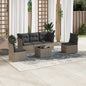 JUNG Vida 6-tlg. Garten-Sofagarnitur mit Kissen Grau Poly Rattan