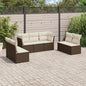 JUNG Vida 7-tlg. Garten-Sofagarnitur mit Kissen Braun Poly Rattan