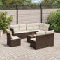 JUNG Vida 9-tlg. Garten-Sofagarnitur mit Kissen Braun Poly Rattan