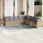 JUNG Vida 9-tlg. Garten-Sofagarnitur mit Kissen Beige Poly Rattan