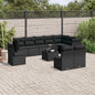 JUNG Vida 11-tlg. Garten-Sofagarnitur mit Kissen Schwarz Poly Rattan