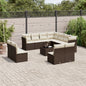 JUNG Vida 12-tlg. Garten-Sofagarnitur mit Kissen Braun Poly Rattan
