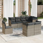 JUNG Vida 8-tlg. Garten-Sofagarnitur mit Kissen Grau Poly Rattan