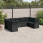 JUNG Vida 9-tlg. Garten-Sofagarnitur mit Kissen Schwarz Poly Rattan