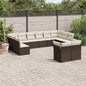 JUNG Vida 12-tlg. Garten-Sofagarnitur mit Kissen Braun Poly Rattan