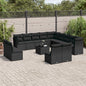 JUNG Vida 14-tlg. Garten-Sofagarnitur mit Kissen Schwarz Poly Rattan