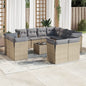 JUNG Vida 12-tlg. Garten-Sofagarnitur mit Kissen Beige Poly Rattan