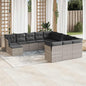 JUNG Vida 12-tlg. Garten-Sofagarnitur mit Kissen Hellgrau Poly Rattan