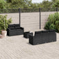JUNG Vida 6-tlg. Garten-Sofagarnitur mit Kissen Schwarz Poly Rattan